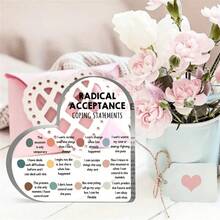 1 pieza Decoración de mesa en forma de corazón de acrílico inspiradora, decoración para cambiar tu actitud para la salud psicológica, regalo motivacional para la oficina/aula con frases positivas, placa de escritorio para maestros y estudiantes, regalos de Halloween, regalos de Navidad - Multicolor - Ver 8