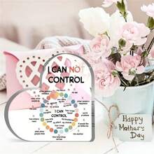 1 pieza Decoración de mesa en forma de corazón de acrílico inspiradora, decoración para cambiar tu actitud para la salud psicológica, regalo motivacional para la oficina/aula con frases positivas, placa de escritorio para maestros y estudiantes, regalos de Halloween, regalos de Navidad - Multicolor - Ver 7