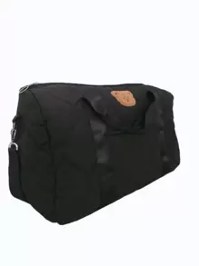 1 件装婴儿黑熊图案旅行尿布包，大容量孕妇医院包，适合所有季节的斜挎包 - 黑色 - 查看 6