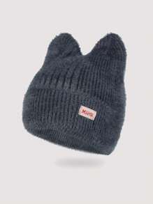 1 pezzo Berretto in maglia con orecchie di gattino stile Y2K per donne, adatto per l'uso quotidiano autunnale e invernale