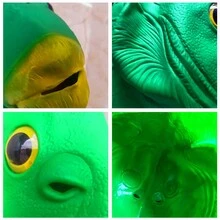 Green Fish Head Mask, Cute Funny Cosplay Full Face Mask - Green - View 7