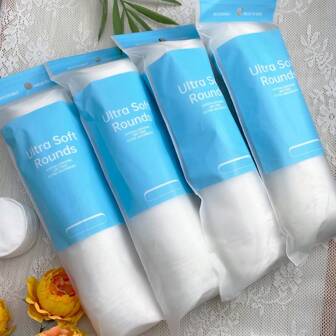 100/500pcs Round Makeup Remover Pads, Disposable Facial Cleansing Pads For Skincare Routine, Nail Polish Remover At Home Or Travel Face Clean,Facial Brush,Bag,Organizer,Storage