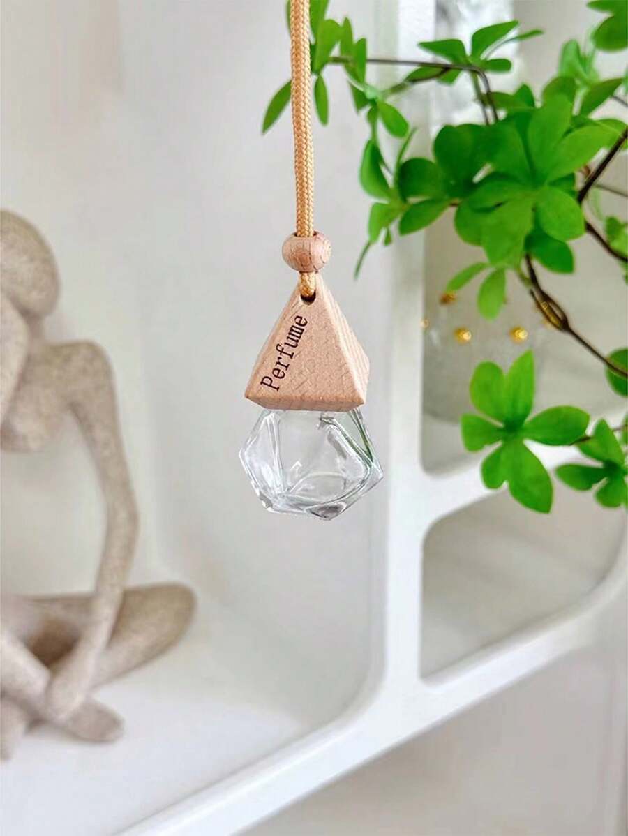 1pc Glass Fragrance Diffuser Bottle, Car Hanging Fragrance Refillable Fragrance Bottle - Multicolor - View 1