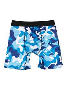 4 条装男士印花长款平角内裤 - 彩色 - 查看 7