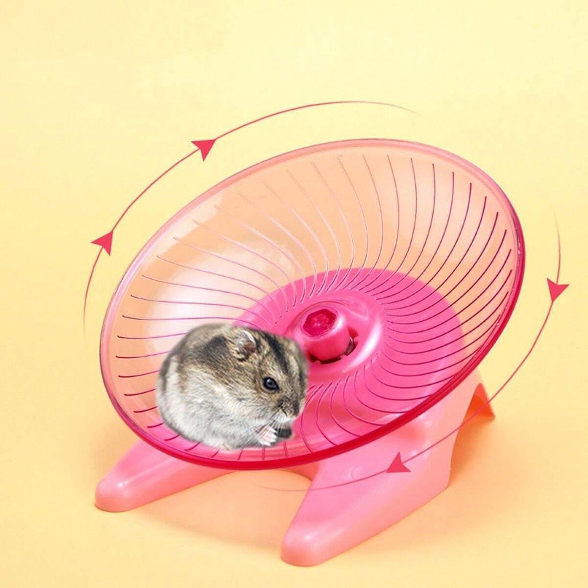 1pc Hamster Flying Saucer Wheel, Golden Bear Fly Wheel, Transparent
