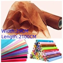 1 件白色欧根纱面料桌面装饰中心装饰品，节日派对装饰，沙特国庆节，婚礼欧根纱蝴蝶结椅背装饰，背景装饰，DIY 楼梯花环，尺寸：29 厘米宽，2100 厘米总长，万圣节装饰，家居装饰万圣节派对 - 彩色 - 查看 26