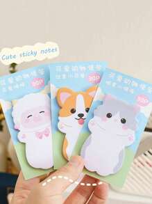 2 件装卡通可爱动物形状便签自粘式记号笔书签 30 张/本学校用品 - 彩色 - 查看 7