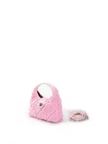 Lightweight,Business Casual Mini Hobo Bag Fashionable Pink Raw Trim Twist Lock For Daily Life For Teen Girls Women College Students,Rookies & White-Collar Workers Perfect For Office,College,Work ,Business,Commute,Outdoors, Travel, Outings Valentines