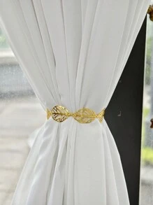 1pc/3pcs Metal Leaf Shaped Curtain Tiebacks, Adjustable Curtain Holdbacks, Home Decor Accessories - Multicolor - View 2
