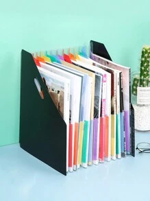 13 Grids Expandable Accordion File Folder, A4 Size, Student Exam Paper & Document Organizer - Multicolor - View 3