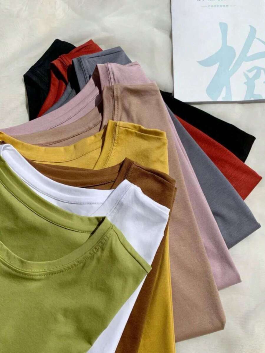 LA PRINCESA  Seda Camisetas de manga corta para mujer, con bloques de color, estilo casual, de verano - Negro - Ver 1