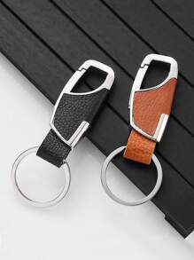 1 pieza Llavero de metal y para hombre, regalo creativo para el mejor amigo, accesorio de llavero de metal para coche, bolso - Negro - Ver 2