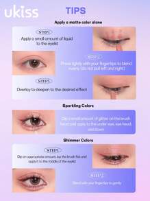 ukiss UKISS 1.5g Shimmer Liquid Eyeshadow, Shimmer, Long-Lasting Bright Shimmer Eyeshadow, Light, Smooth