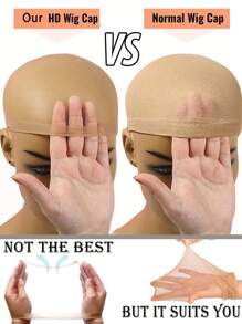 Mũ trùm tóc giả thoáng khí tự nhiên – Nylon trong suốt siêu mỏng, mũ trùm đầu co giãn nhẹ cho tóc giả ren phía trước, trang phục thoải mái cho phụ nữ vào mùa hè - Màu be - Xem 9