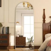 Arched Full Length Mirror 71"X26" For Bedroom, Full Body Mirror With Stand, Hanging Or Leaning For Wall, Aluminum Alloy Thin Frame Floor Standing For Living Room, Tall Home Decor Back To School Room Decor School Supplies - 銀色 - 查看 2