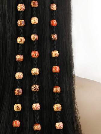 100入組木珠 DIY 髮飾波西米亞風格