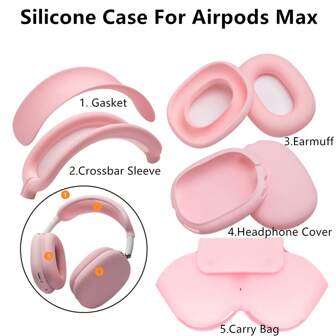 Apple Slime Silicone Protective Case Compatible With Airpods Max - Soft Silicone Cover, Waterproof, Dustproof, Fingerprint-Proof, Scratch-Resistant 360° Full Protection, Silicone Ear Cup Cover, Silicone Headband Cover, Silicone Headband Pad, Silicone Carrying Case, Flexible Silicone Material For Comfort, Durability And Easy Cleaning, Multiple Colors Available, Great Gift
