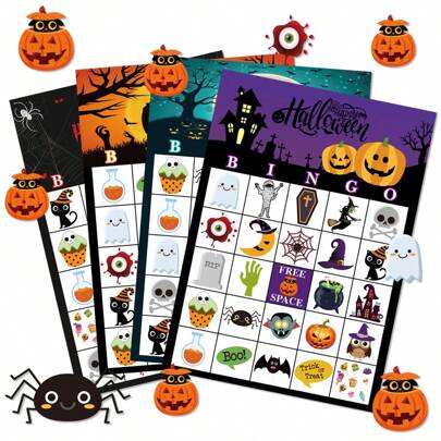 Bộ trò chơi Bingo Halloween gồm 36 món, Gói thẻ người chơi - Thẻ Bingo Halloween dành cho 24 người chơi Trò chơi tiệc Halloween dành cho người lớn & hoạt động gia đình - Thẻ trò chơi dành cho lớp học Hoạt động gia đình Quà tặng tiệc Halloween, Giáng sinh