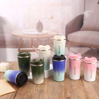 1 件 304 不锈钢渐变色保温旅行杯，适合办公室，可保温或保冷，510ml/17.95oz 或 380ml/13.37oz 返校