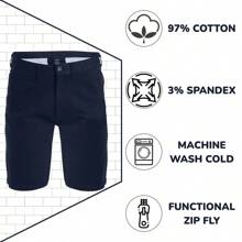 Men's Cotton Flex Stetch Chino Shorts - 海軍 - 查看 2