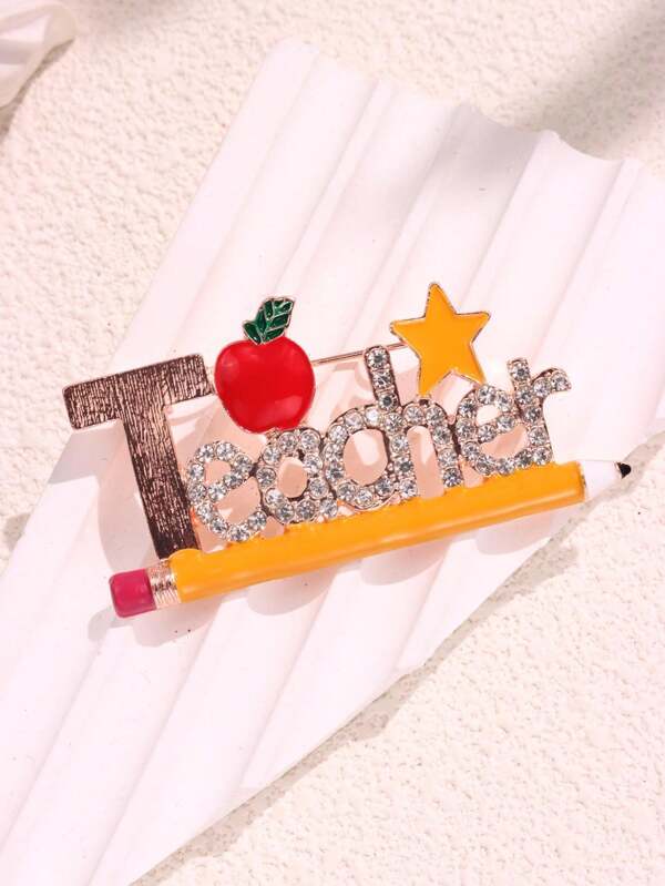 1 pieza Broche de metal esmaltado con forma de estrella naranja, accesorio creativo de regalo para vestir, para ropa, bolso, mochila, camisas, chaquetas, joyería, accesorios de Halloween, regalos divertidos y lindos para maestros, accesorios del Día del Maestro