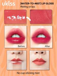 ukiss 乳白色雾面霜状唇彩，上唇后水润，快速转为哑光，丝滑哑光唇膏，高显色度，持久、轻盈、液体唇膏，顺滑、持久 - #W14 Sweet Orange - 查看 5