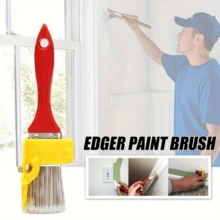 1 Set de 2 en 1 Pincel para pintar bordes con guía de separación de colores, mango de plástico duradero, herramienta de pintura de uso múltiple DIY para enmarcar, pared, ventana y borde de techo, ligero, herramientas separadoras de pintura de látex precisas - Unitalla - Ver 3