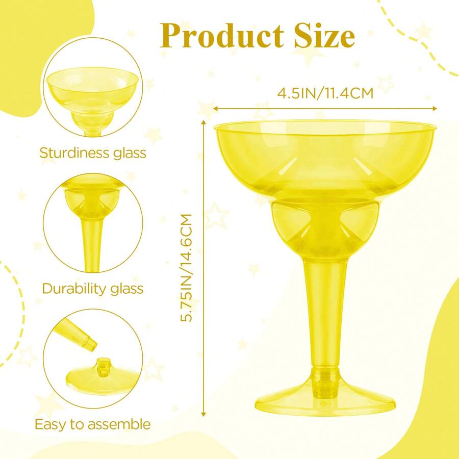 48 Pcs Disposable Plastic Margarita Glasses 12 Oz For Mexico Cinco De