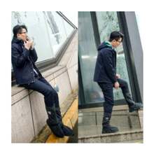 1 Pair Of Motorcycle Galoshes/Boots/Rain Shoes [Waterproof; Rubber; 4 Sizes; ] - Black - View 5