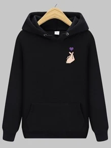 Women's Men's Sweatshirt Blouse Print I PURPLE YOU Kpop Korean - 黑色 - 查看 1