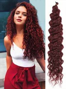 Crochet Hair 24 Inch Synthetic Curly Crochet Hair Water Wave Crotchet Hair Curly Braiding Hair Extensions For Women Girls Daily - Multicolor - View 19