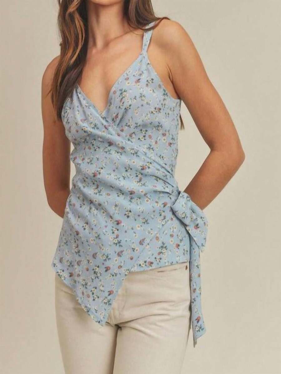 AEMI + CO Wrap Top - 天藍色 - 查看 1