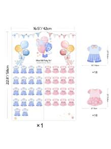 1 套 1 张海报，男女贴纸各 18 张，性别揭示宝宝揭示团队游戏卡，生日派对用婴儿淋浴家庭装饰礼物 - 彩色 - 查看 14