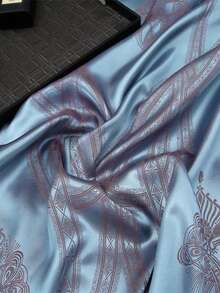 4pcs European Style Luxurious Soft Touch Satin Jacquard Bedding Set Including 1pc Duvet Cover + 1pc Bed Skirt + 2pcs Pillowcases, Smooth Skin-Friendly Soft Fabric, Anti-Pilling & Fade Resistant, Suitable For Bedroom, Guest Room, Dormitory, For All-Season Use - The Era Of Beauty - View 8