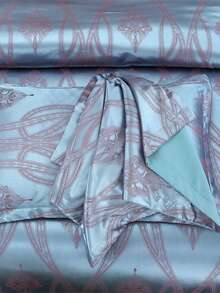 4pcs European Style Luxurious Soft Touch Satin Jacquard Bedding Set Including 1pc Duvet Cover + 1pc Bed Skirt + 2pcs Pillowcases, Smooth Skin-Friendly Soft Fabric, Anti-Pilling & Fade Resistant, Suitable For Bedroom, Guest Room, Dormitory, For All-Season Use - The Era Of Beauty - View 6