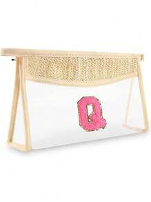 1 bucă geantă de machiaj boho mică cu scrisoare inițială cadou personalizat, drăguță geantă de machiaj cu plasture din chenille transparentă cu fermoar, geantă de toaletă de călătorie aprobată de Tsa, cadou pentru femei, fete, prietenă de ziua de naștere, litera A ~ Z, potrivită pentru baie de vacanță de afaceri cu pluș, pufoasă, cu scrisoare pufoasă, pentru cosmetice, organizator de produse cosmetice, organizator de produse cosmetice. Organizator Machiaj Organizator Machiaj Depozitare Geanta Machiaj Husa Machiaj - Kaki - Vizualizare 12