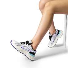 Women's Platform Chunky Fashion Sneakers - Lace-Up Comfortable Y2K-Style Shoes For Walking, Workouts, Sports, And Casual Wear - 紫色 - 查看 2