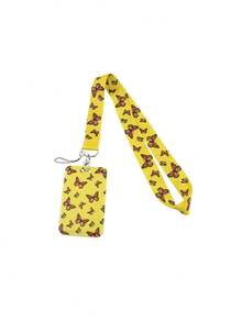 Butterfly Design Lanyard With ID Card Holder, Multi-Function Badge Reel For Bus Pass, Work ID, Campus Card - Multicolor - View 14