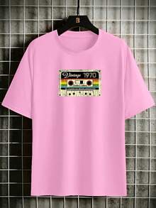 Vintage 1970 T-Shirt Stylish 100% Comfortable Cotton - Màu Hồng baby - Xem 1