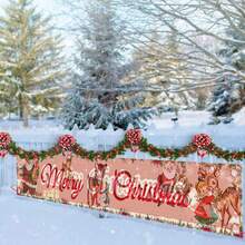 圣诞装饰横幅户外红色圣诞横幅装饰 - 圣诞节室内和室外悬挂装饰，圣诞节假期派对装饰用品 - 彩色 - 查看 10
