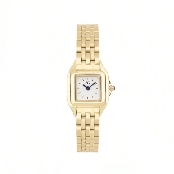 Saint German Relógio Feminino Quadrado Dourado Boxy Gold