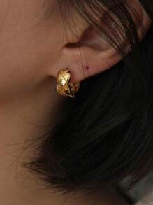 1 Pair Texture  Earrings S925 Sterling Silver Simple Casual Women's Earrings High Quality Jewelry Gift Holiday Gift Birthday Gift Suitable For Women's Daily Wear
