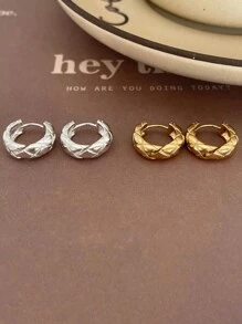 1 Pair Texture  Earrings S925 Sterling Silver Simple Casual Women's Earrings High Quality Jewelry Gift Holiday Gift Birthday Gift Suitable For Women's Daily Wear