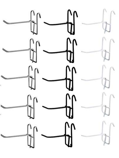 Classic Style 10-Pack Metal Display Hooks, 10cm/4inch Grid Wall Hooks - Versatile Gridwall Wall Mount Panel Hooks For Jewelry, Tools, Decor - Space-Saving Organizer For Home & Office, Family Themed - Multi-Use Hanging Hook Stands