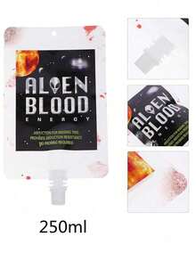 250ml Bolsas de sangre para bebidas, 5 bolsas para decoración de fiesta de Halloween, bolsa de bebida reutilizable para la sangre viva de fiestas temáticas, fiesta de máscaras, vampiro, zombi, enfermera, accesorios de fiesta de graduación - Multicolor - Ver 6