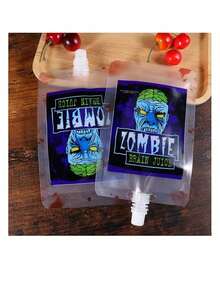 250ml Bolsas de sangre para bebidas, 5 bolsas para decoración de fiesta de Halloween, bolsa de bebida reutilizable para la sangre viva de fiestas temáticas, fiesta de máscaras, vampiro, zombi, enfermera, accesorios de fiesta de graduación - Multicolor - Ver 8