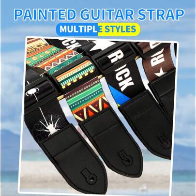 1pc Adjustable Length Personalized Guitar Strap, Suitable For Electric, Bass, Folk And Classical Guitar