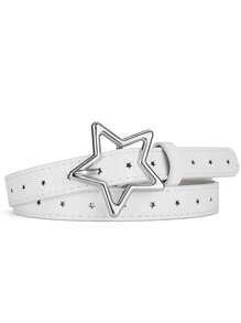 创意可爱镂空五角星女童腰带，简约百搭时尚个性儿童牛仔腰带星形扣，ins风