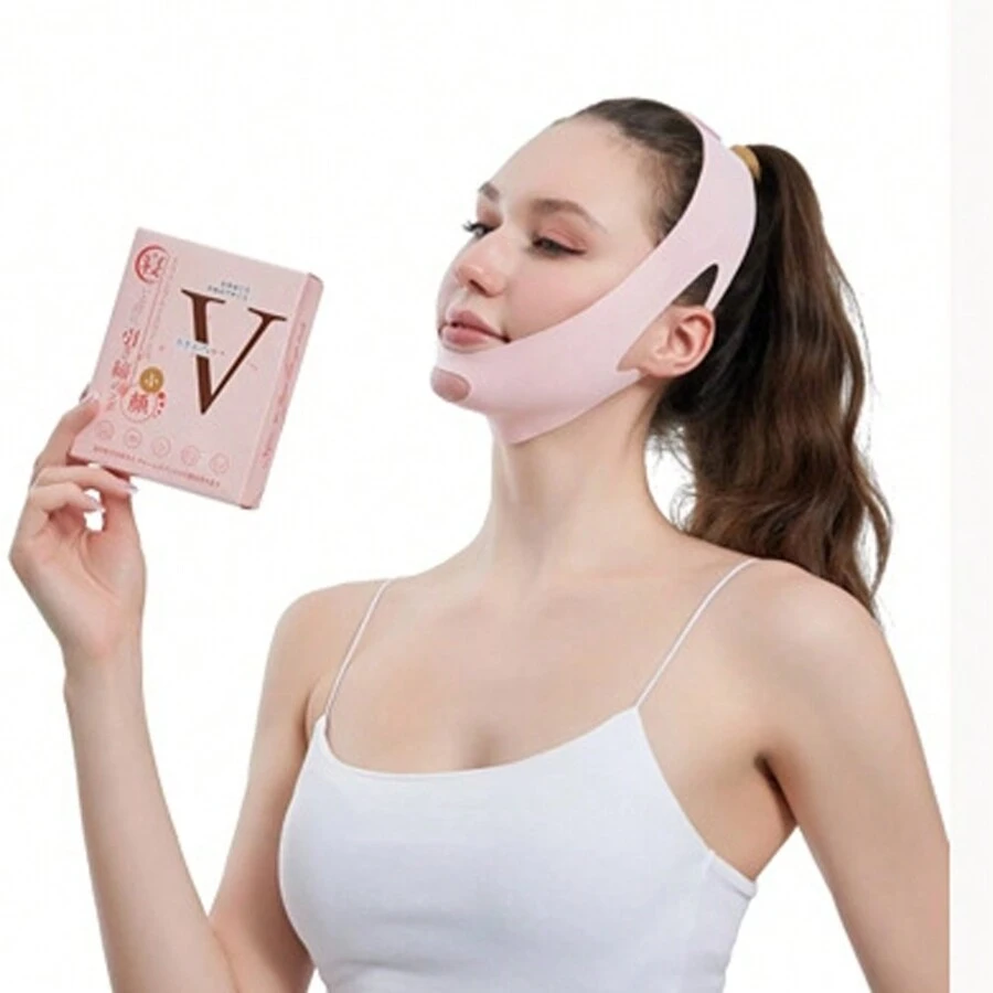1个女士灰色/粉色双面绷带眼罩,适合日常佩戴。这款无缝V型睡眠眼罩非常适合居家睡眠和放松。您可以在看电视、运动或进行休闲活动时佩戴。 - 紅白色 - 查看 1