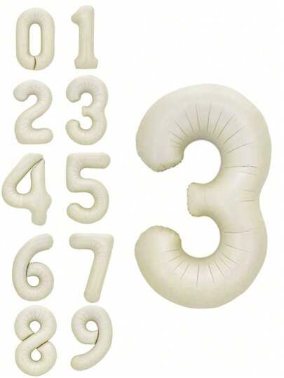 1 个 32 英寸橄榄绿色数字气球，生日快乐派对气球，1 岁生日装饰铝箔气球